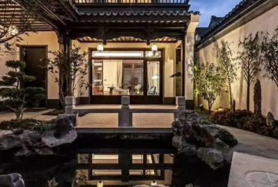 巫山现代中式别墅的庭院设计如此美丽